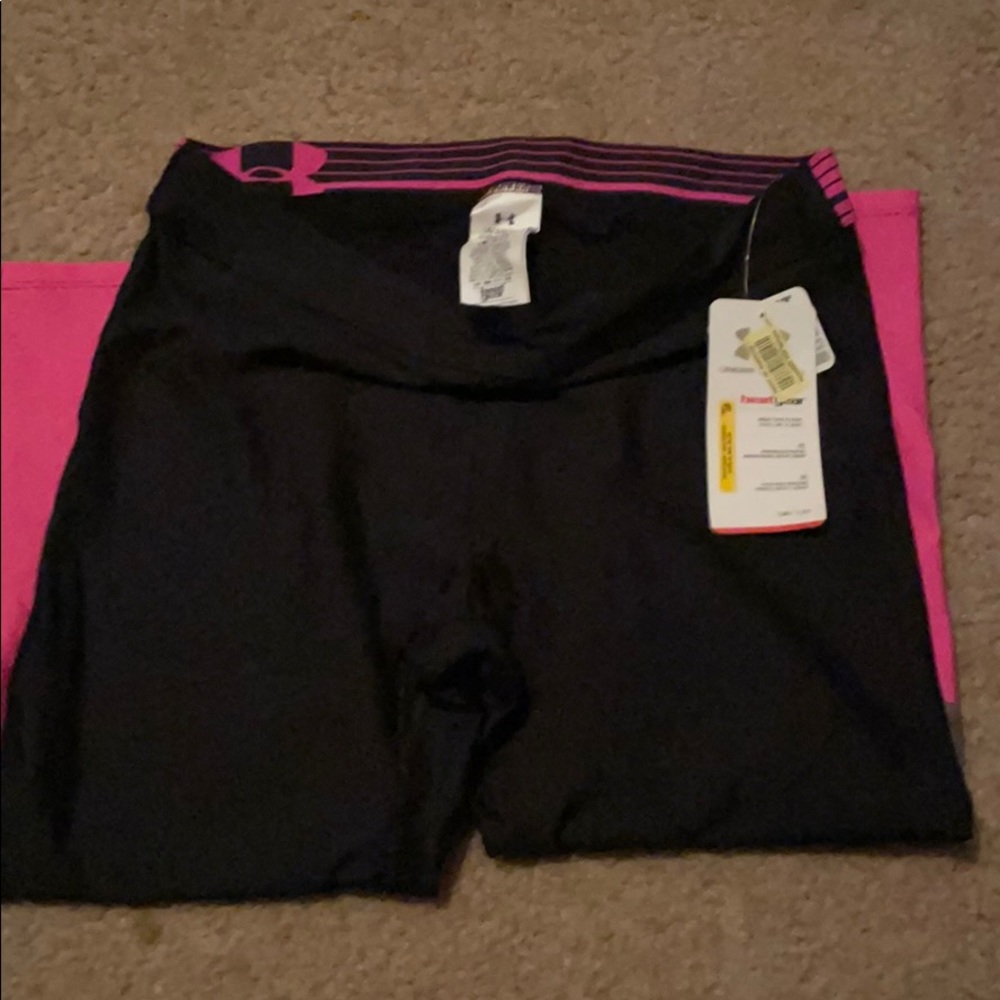 Under armour black and pink leggings